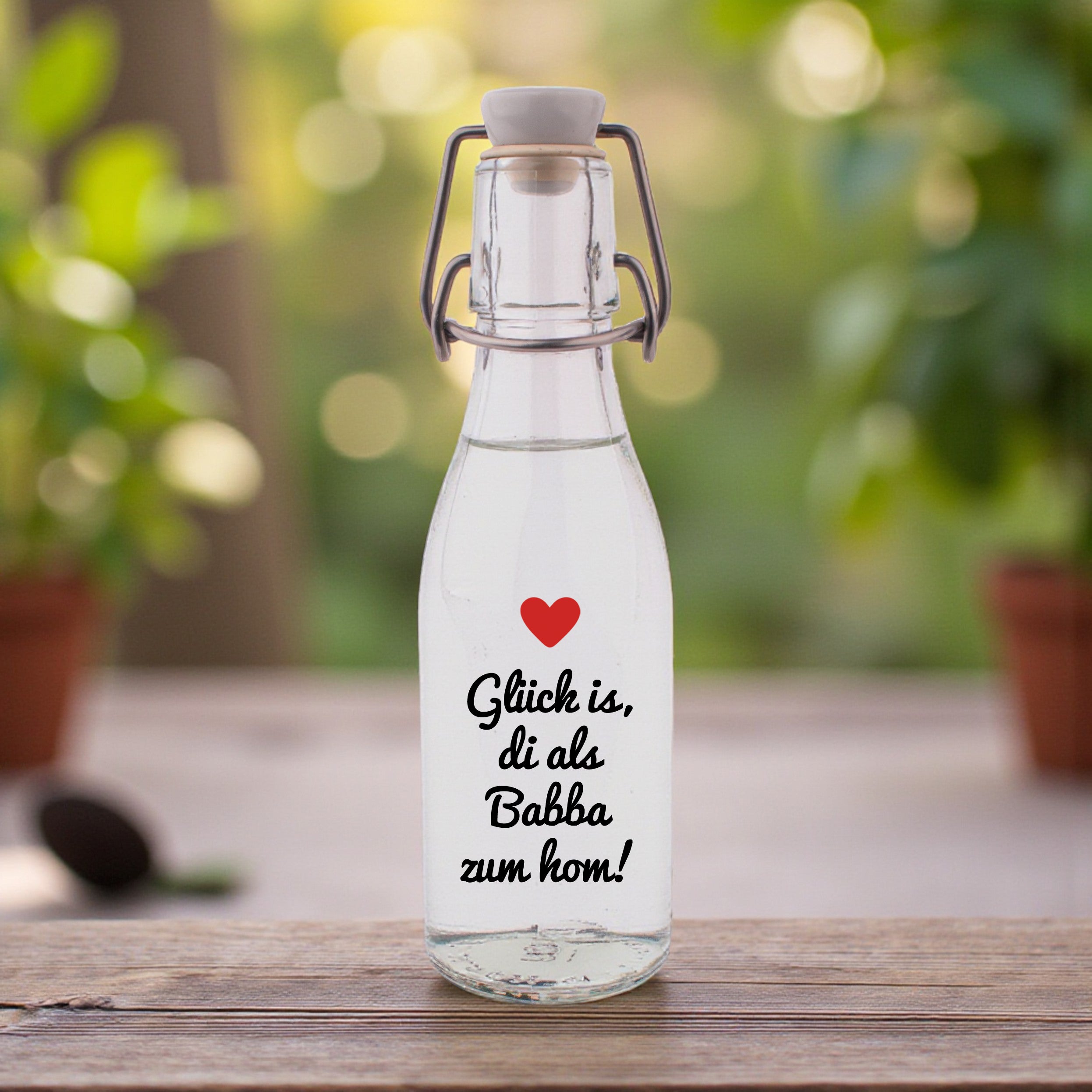 Likör/Schnaps "Glück is, di als Babba zum hom!"