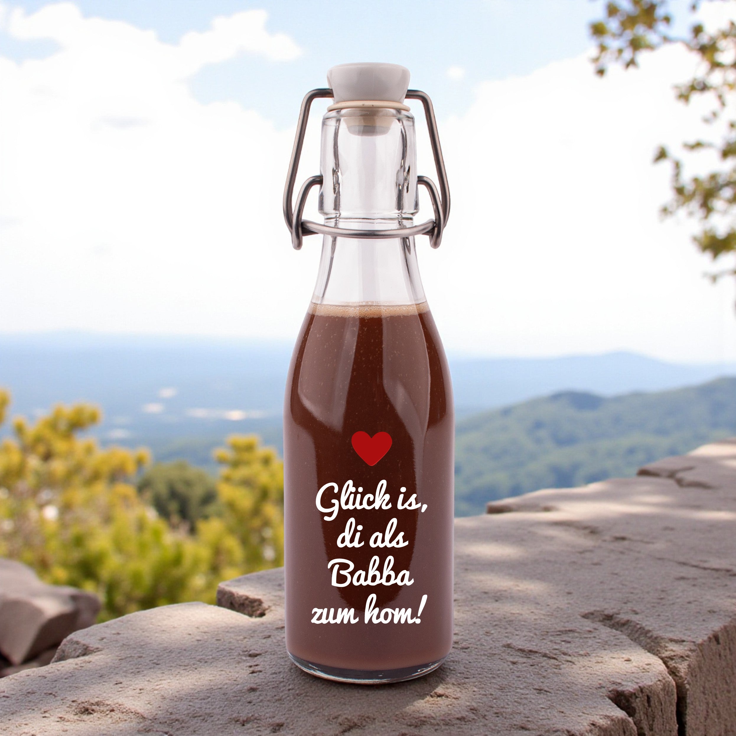 Likör/Schnaps "Glück is, di als Babba zum hom!"