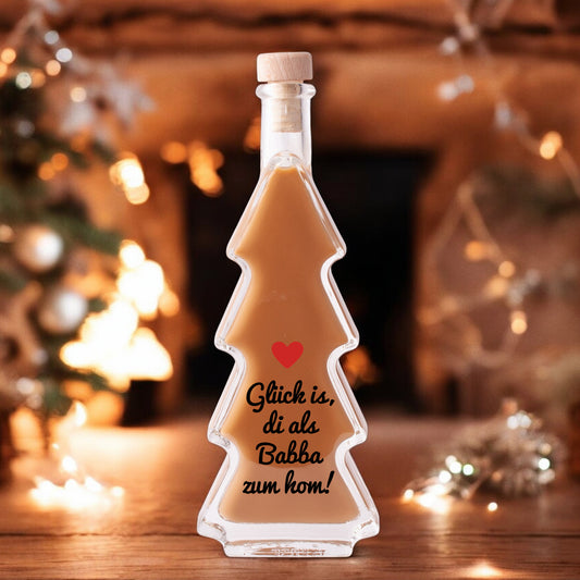 Weihnachtslikör "Glück is, di als Babba zum hom!" - meinherzschlag.de
