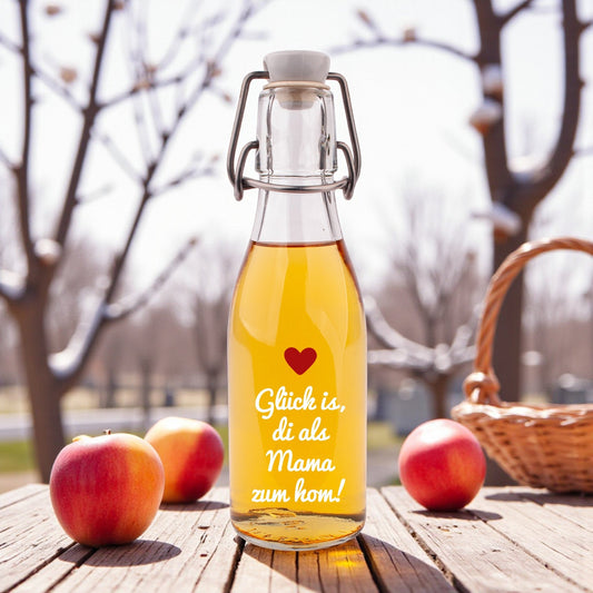 Likör/Schnaps "Glück is, di als Mama zum hom!" - meinherzschlag.de