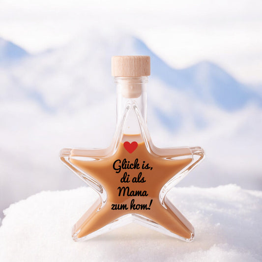Weihnachtslikör "Glück is, di als Mama zum hom!" - meinherzschlag.de