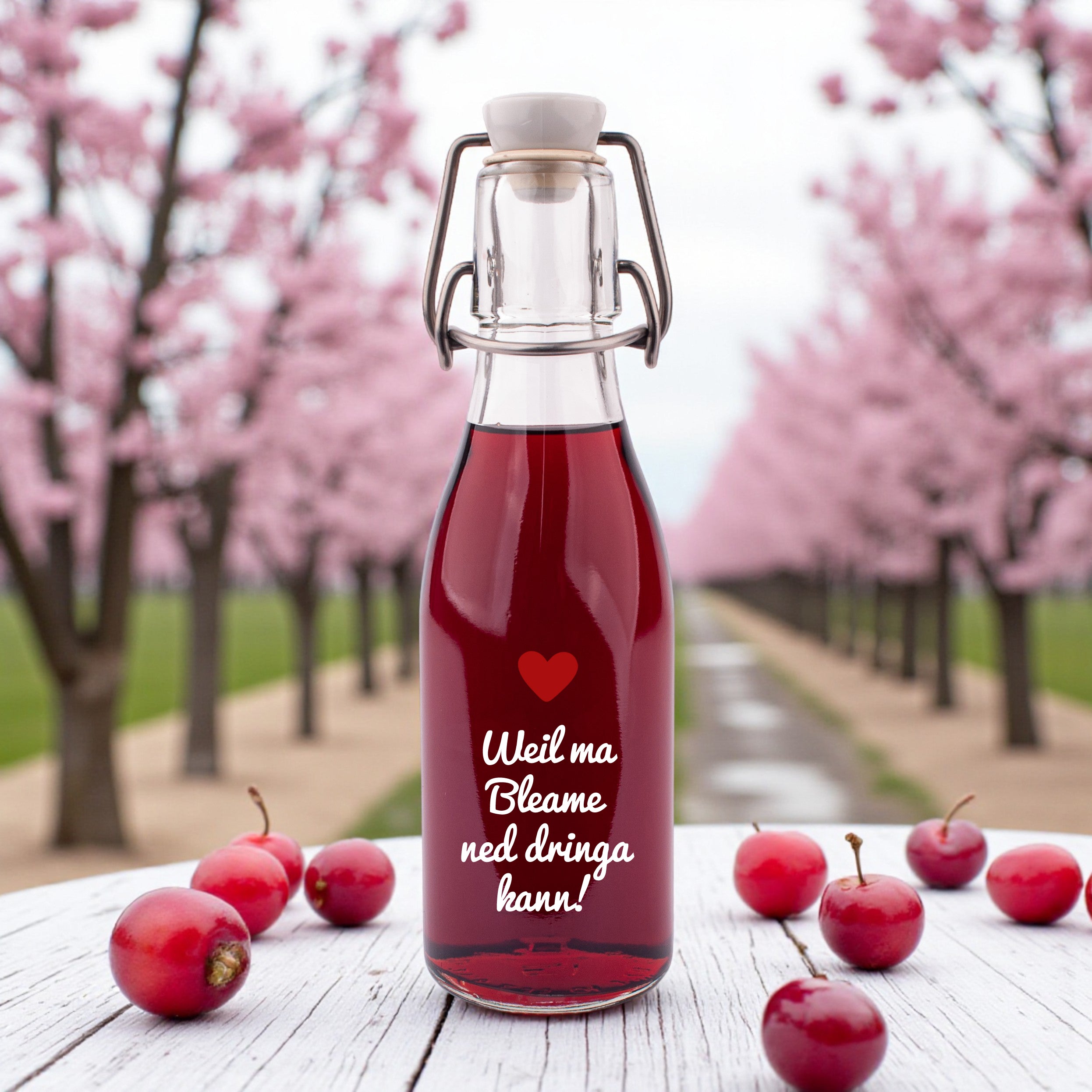 Likör/Schnaps "Weil ma Bleame ned dringa kann!"