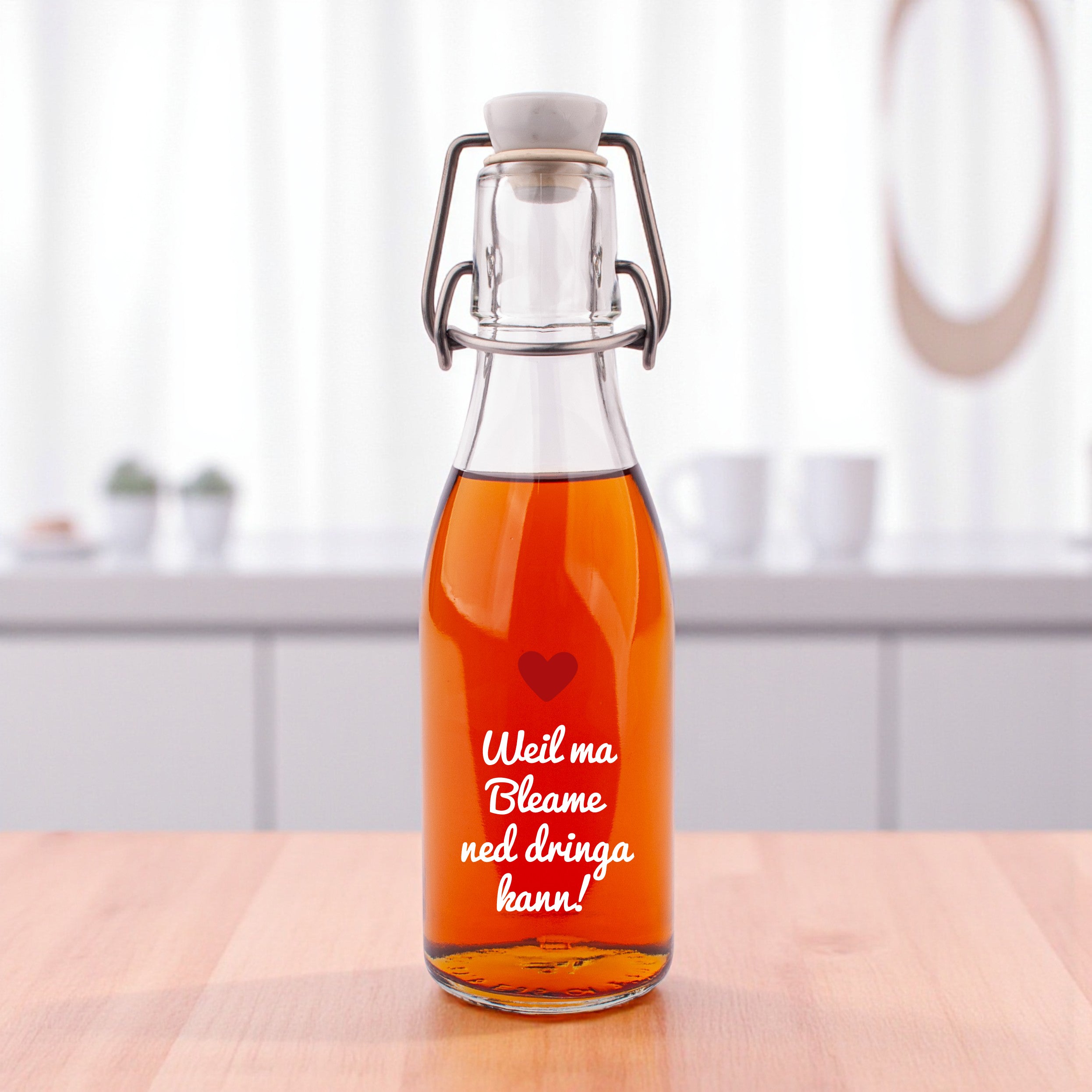 Likör/Schnaps "Weil ma Bleame ned dringa kann!"