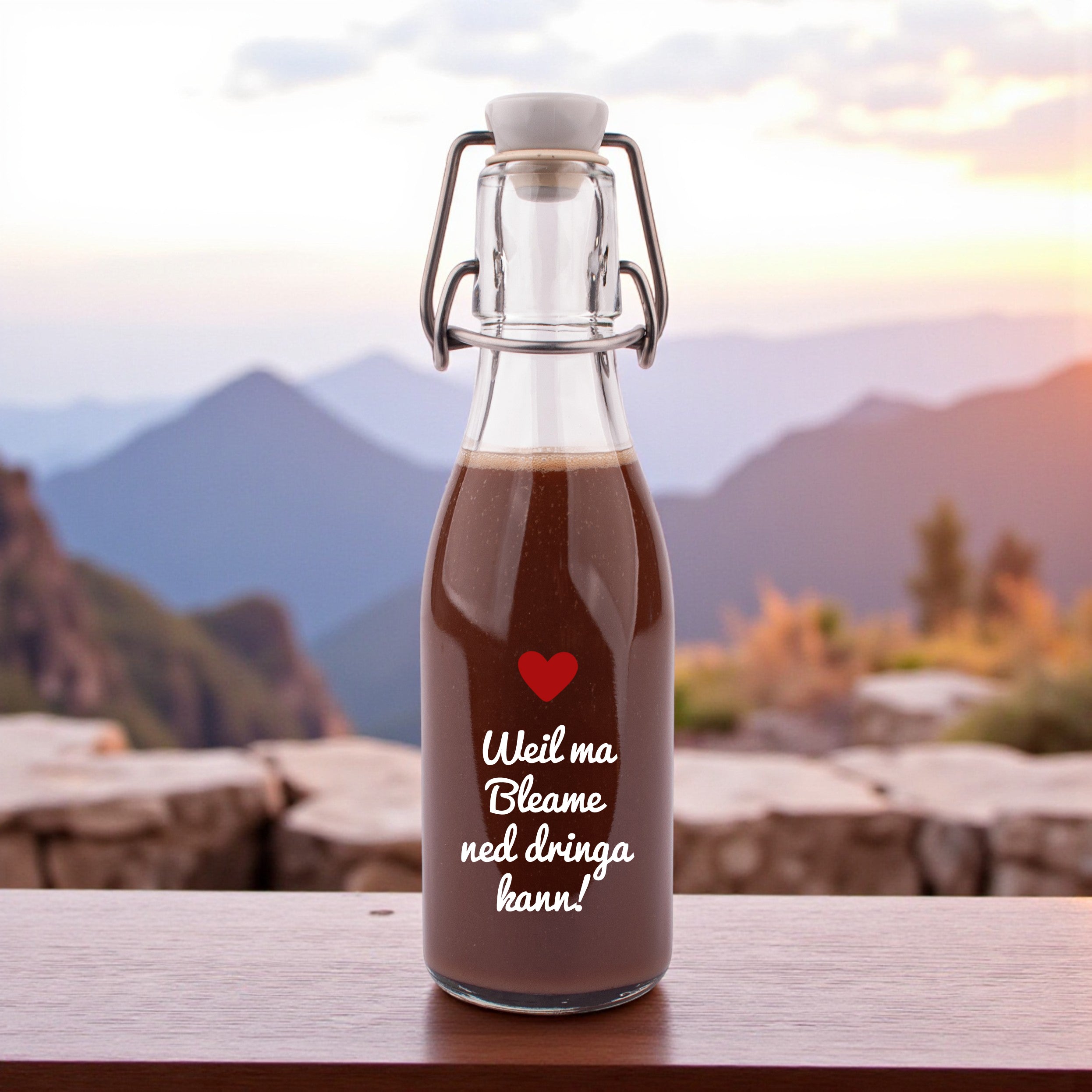Likör/Schnaps "Weil ma Bleame ned dringa kann!"