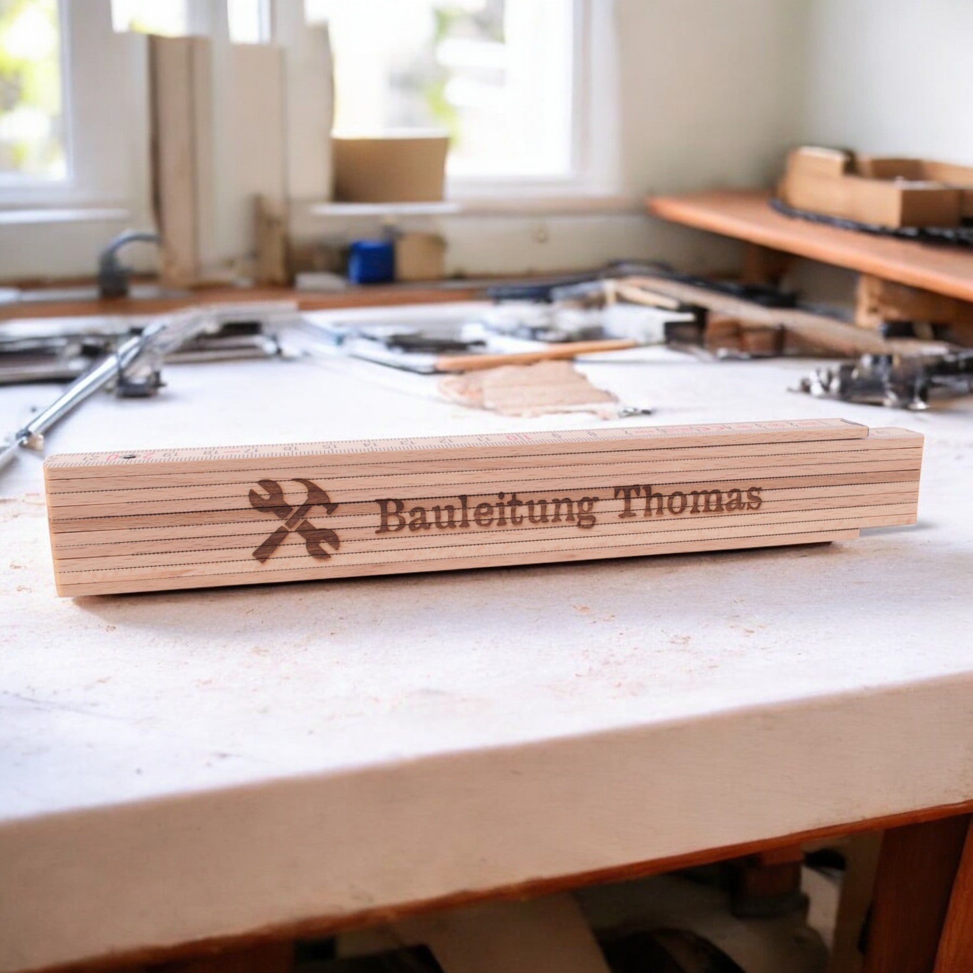 Meterstab "Bauleitung" mit Wunschname