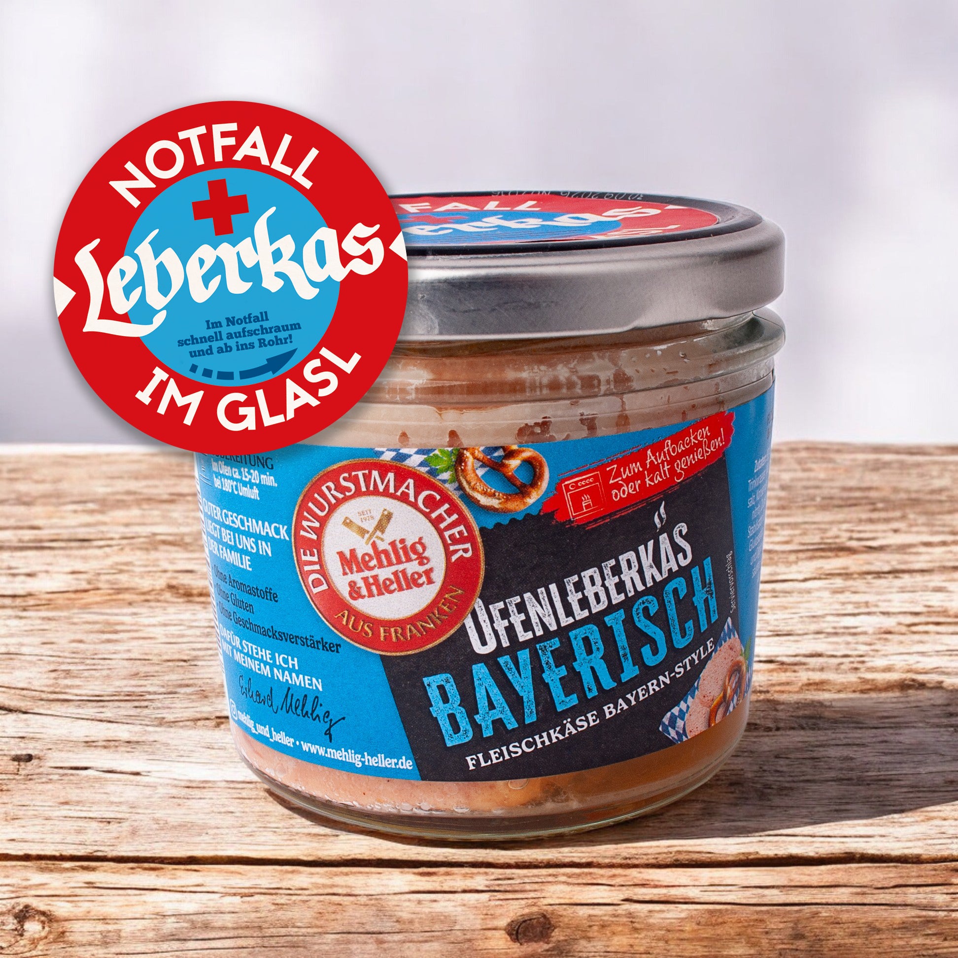 Notfall-Leberkas "Bayerisch" im Glasl