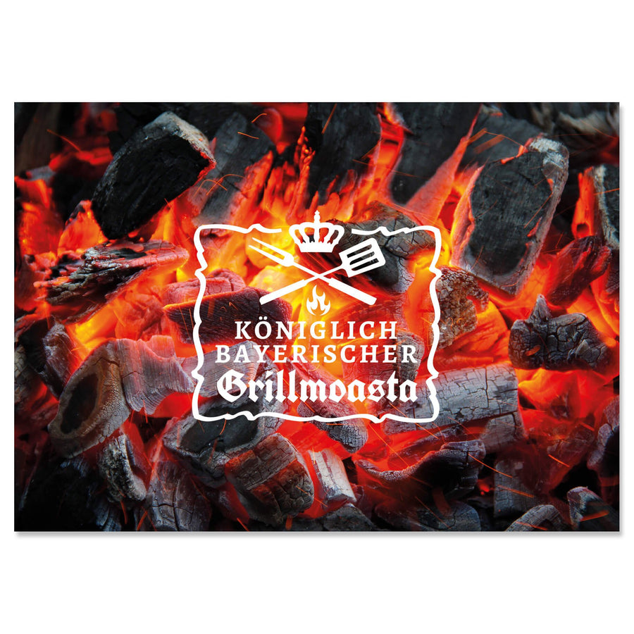 Postkarte "Königlich bayerischer Grillmoasta" - meinherzschlag.de