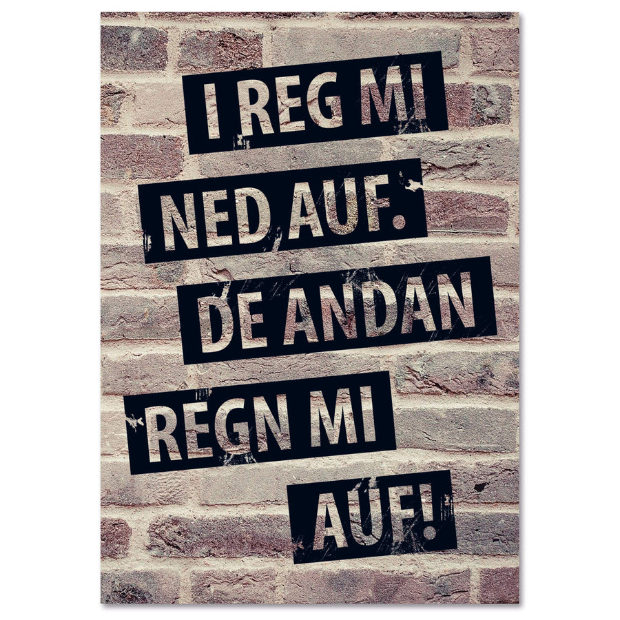 Postkarte "I reg mi ned auf" - meinherzschlag.de