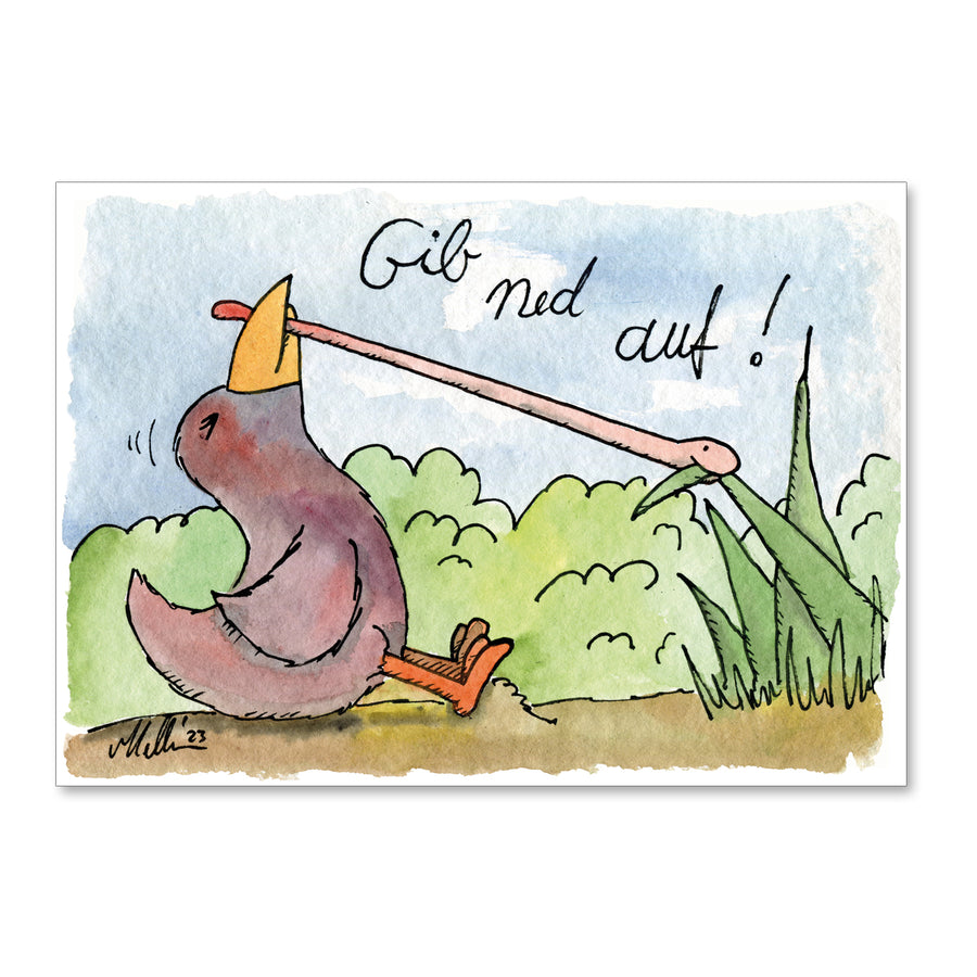 Postkarte "Gib ned auf!" - meinherzschlag.de