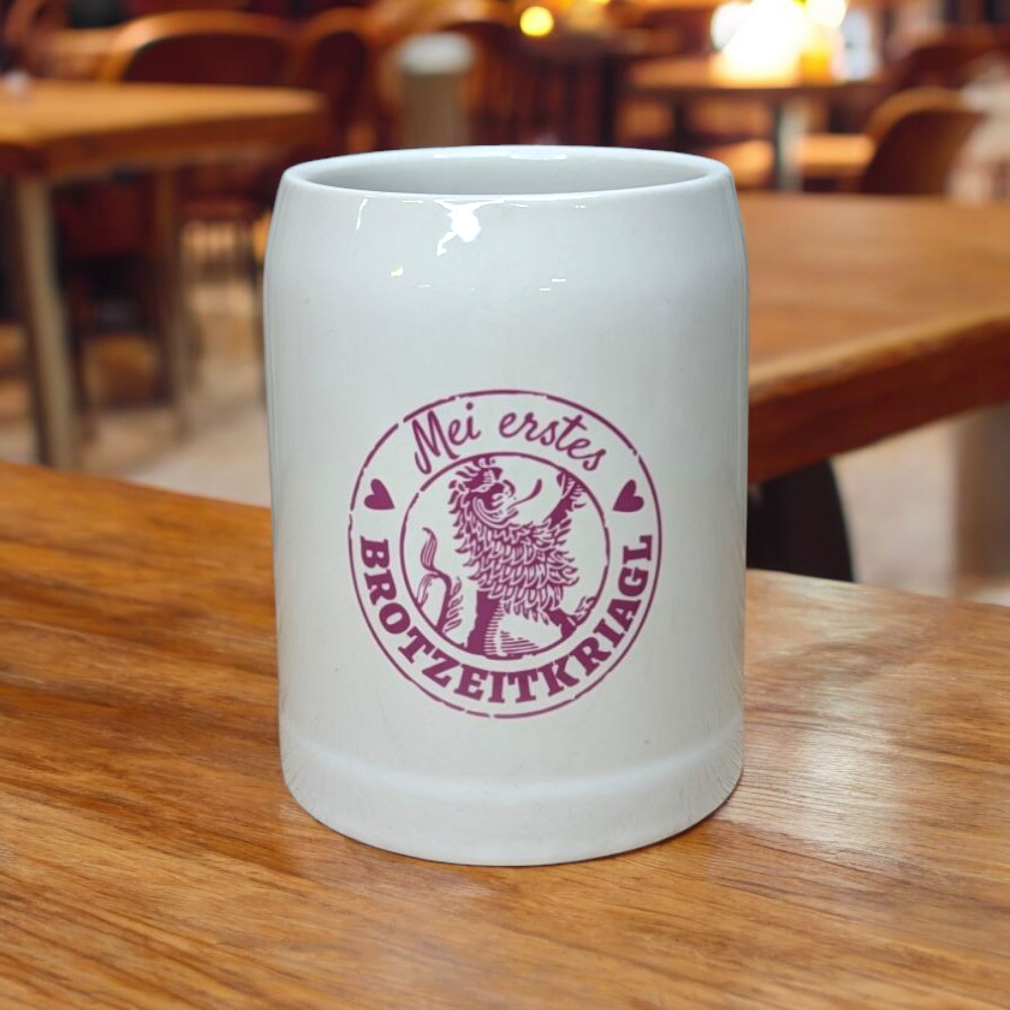 Kinderkrug "Mei erstes Brotzeitkriagl" pink