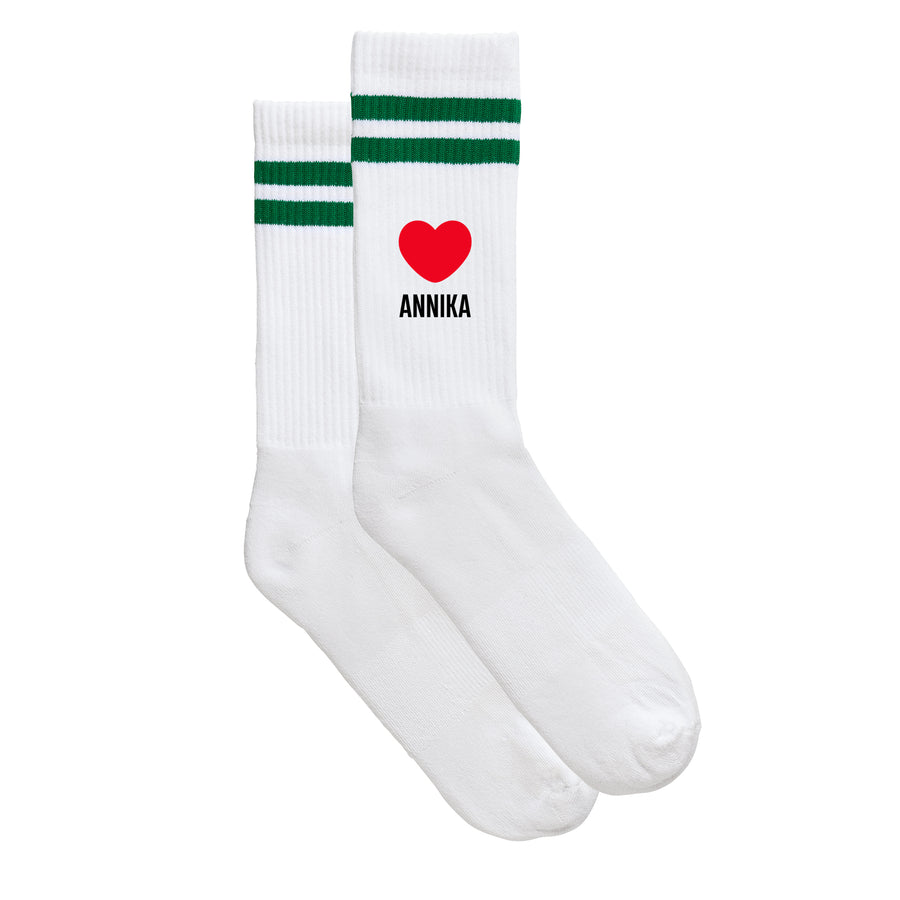 Sportsocken "Herzerl mit Wunschname" von meinherzschlag – Produktbild 3 von 6.