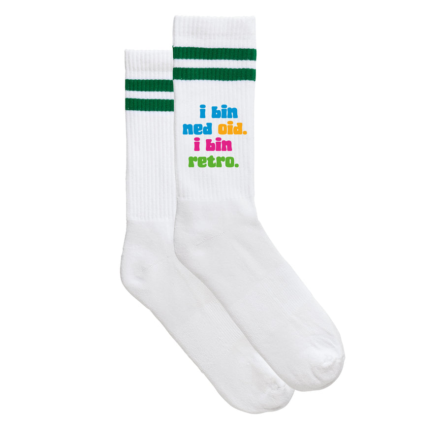 Sportsocken "I bin ned oid. I bin retro." - meinherzschlag.de
