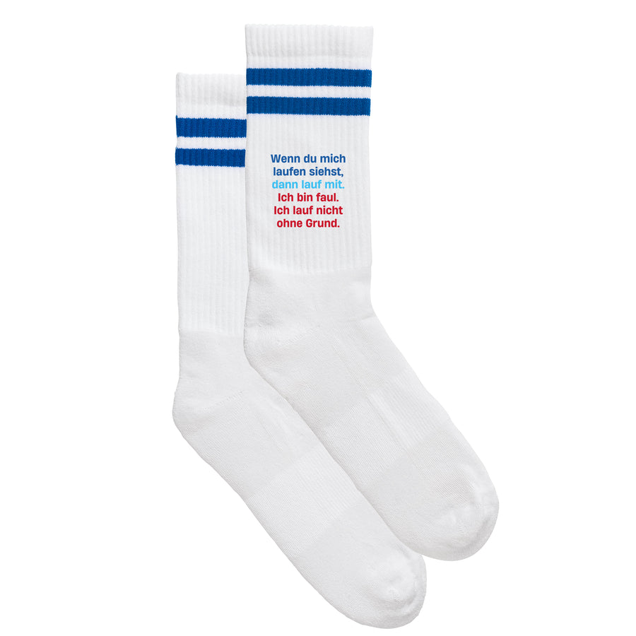 Sportsocken "Ich bin faul" von meinherzschlag – Produktbild 1 von 6.