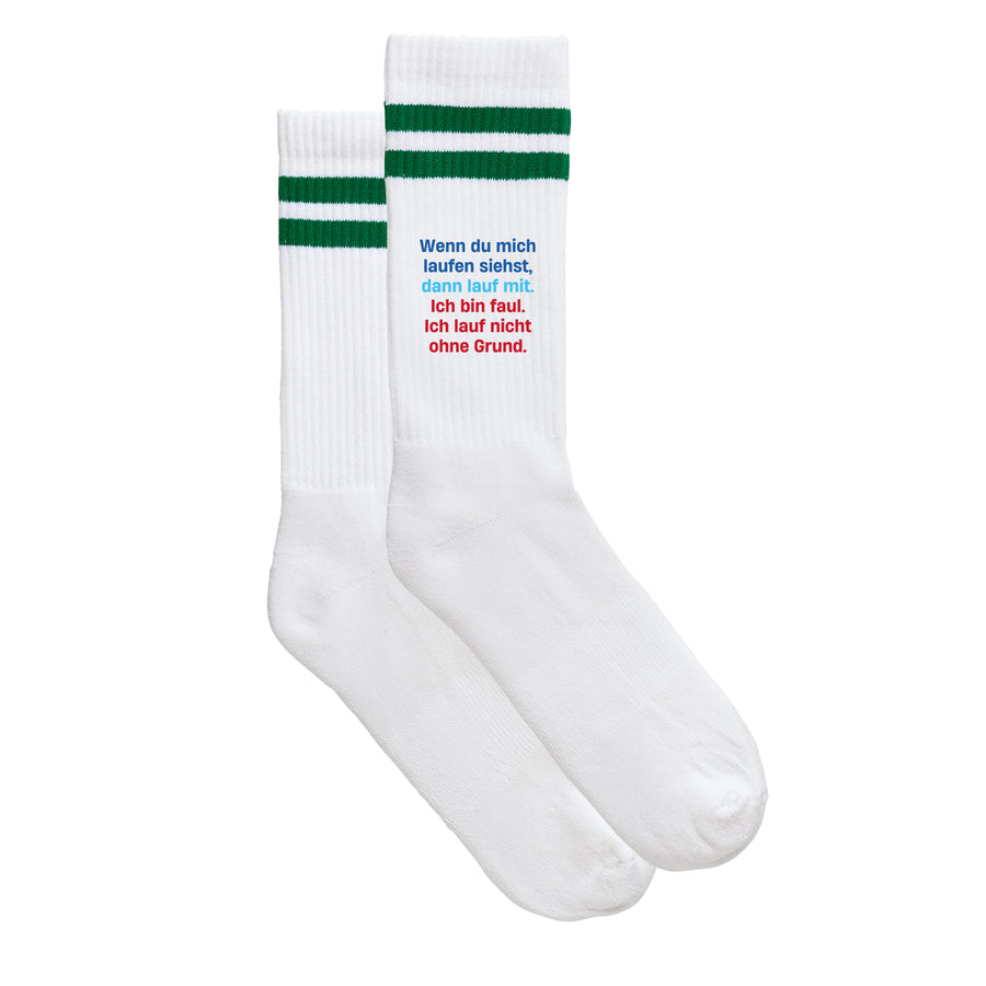 Sportsocken "Ich bin faul" von meinherzschlag – Produktbild 2 von 6.