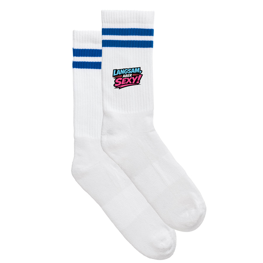 Sportsocken "Langsam, aber sexy!" von meinherzschlag – Produktbild 1 von 6.