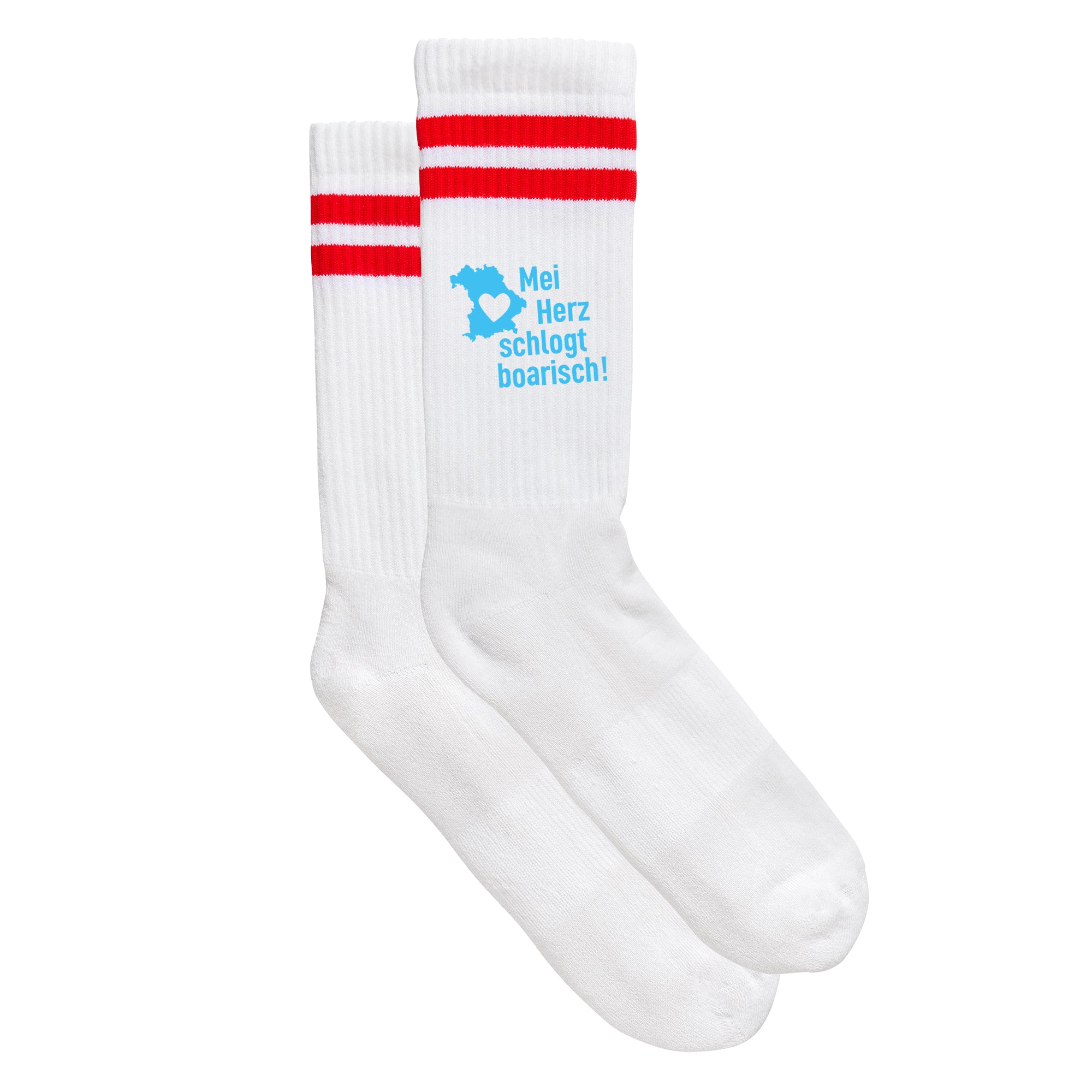 Sportsocken "Mei Herz schlogt boarisch"