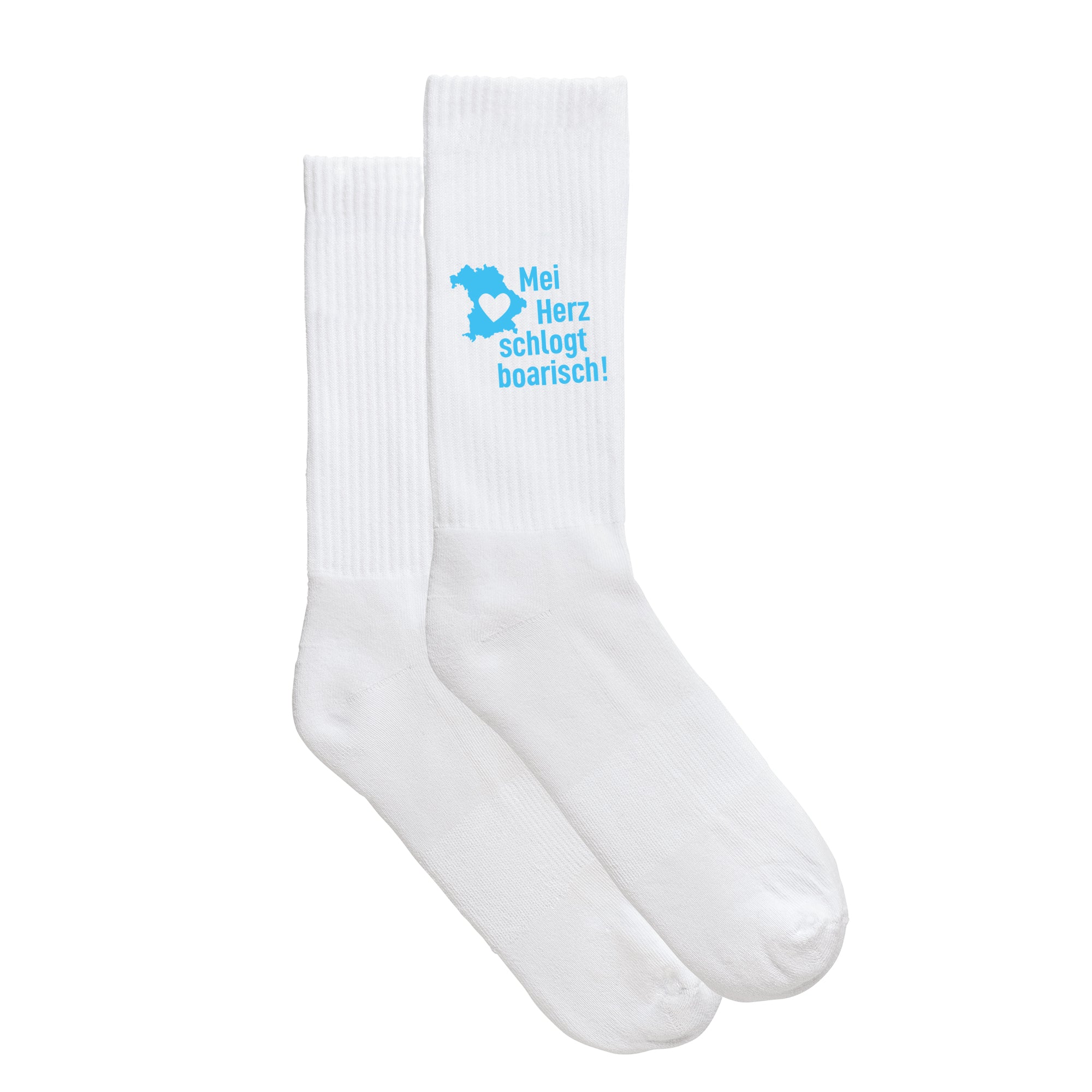 Sportsocken "Mei Herz schlogt boarisch"