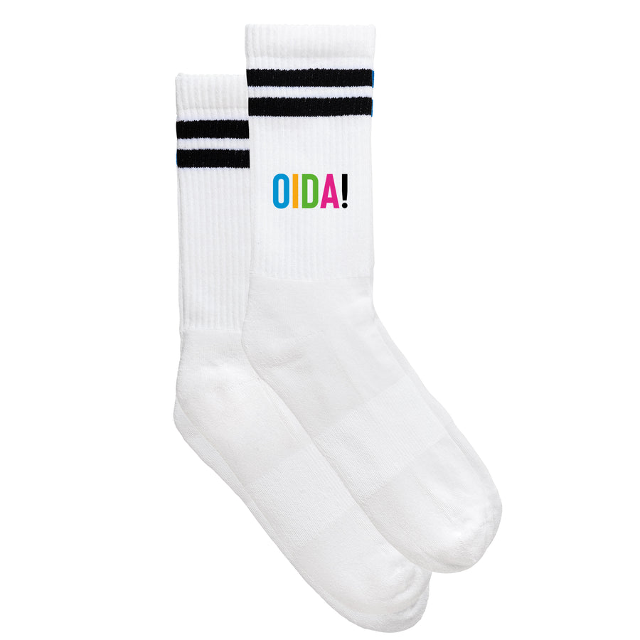 Sportsocken "OIDA bunt" von meinherzschlag – Produktbild 1 von 6.