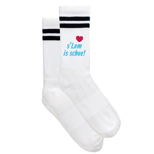 Sportsocken "s'Lem is schee!" - meinherzschlag.de