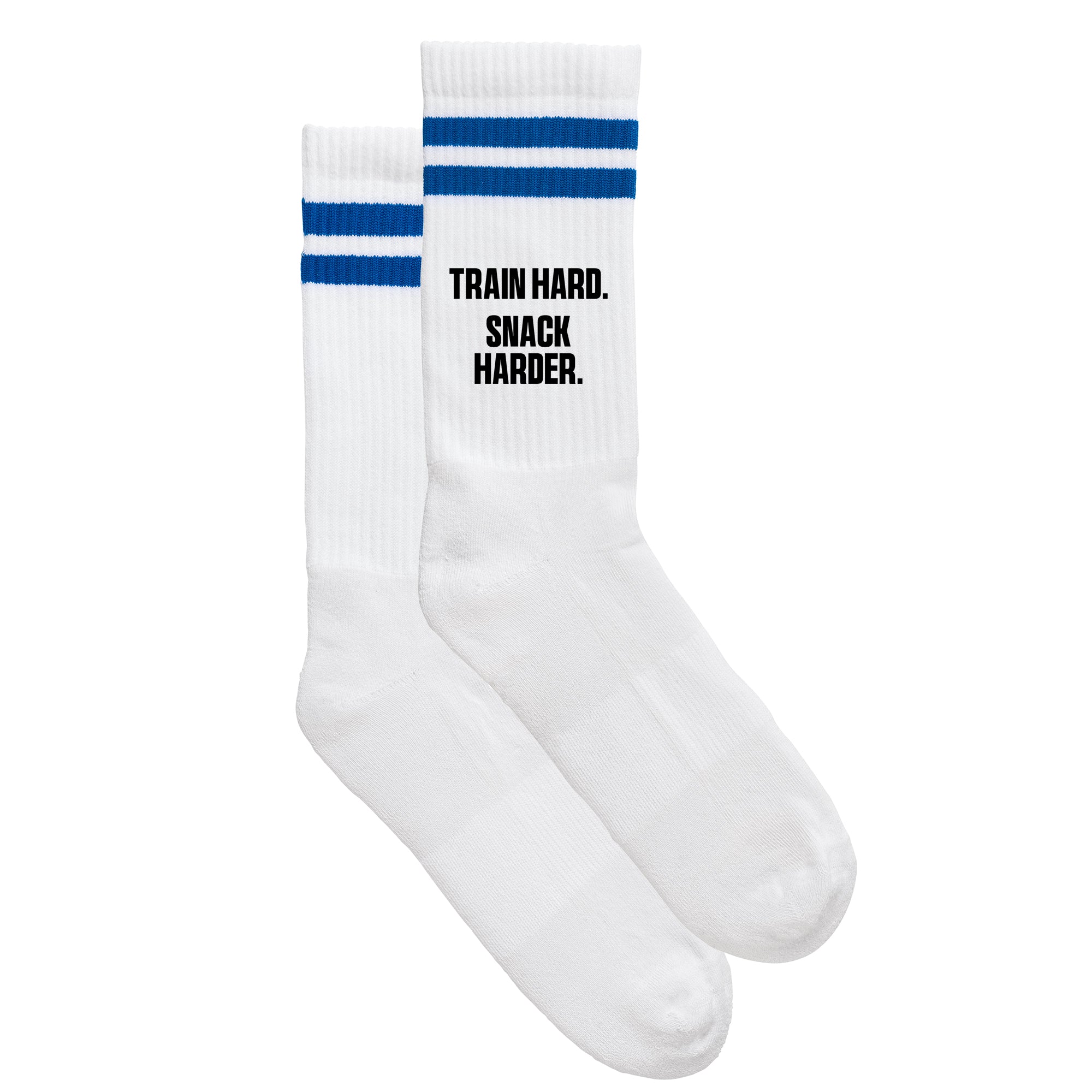 Sportsocken "Train hard. Snack harder."