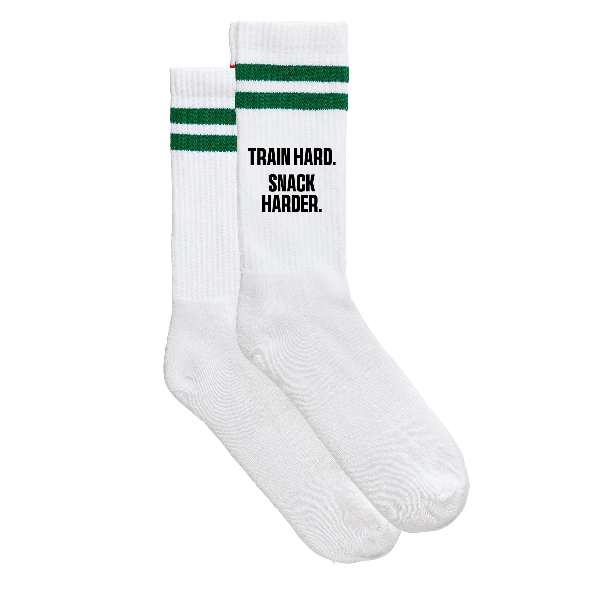 Sportsocken "Train hard. Snack harder."