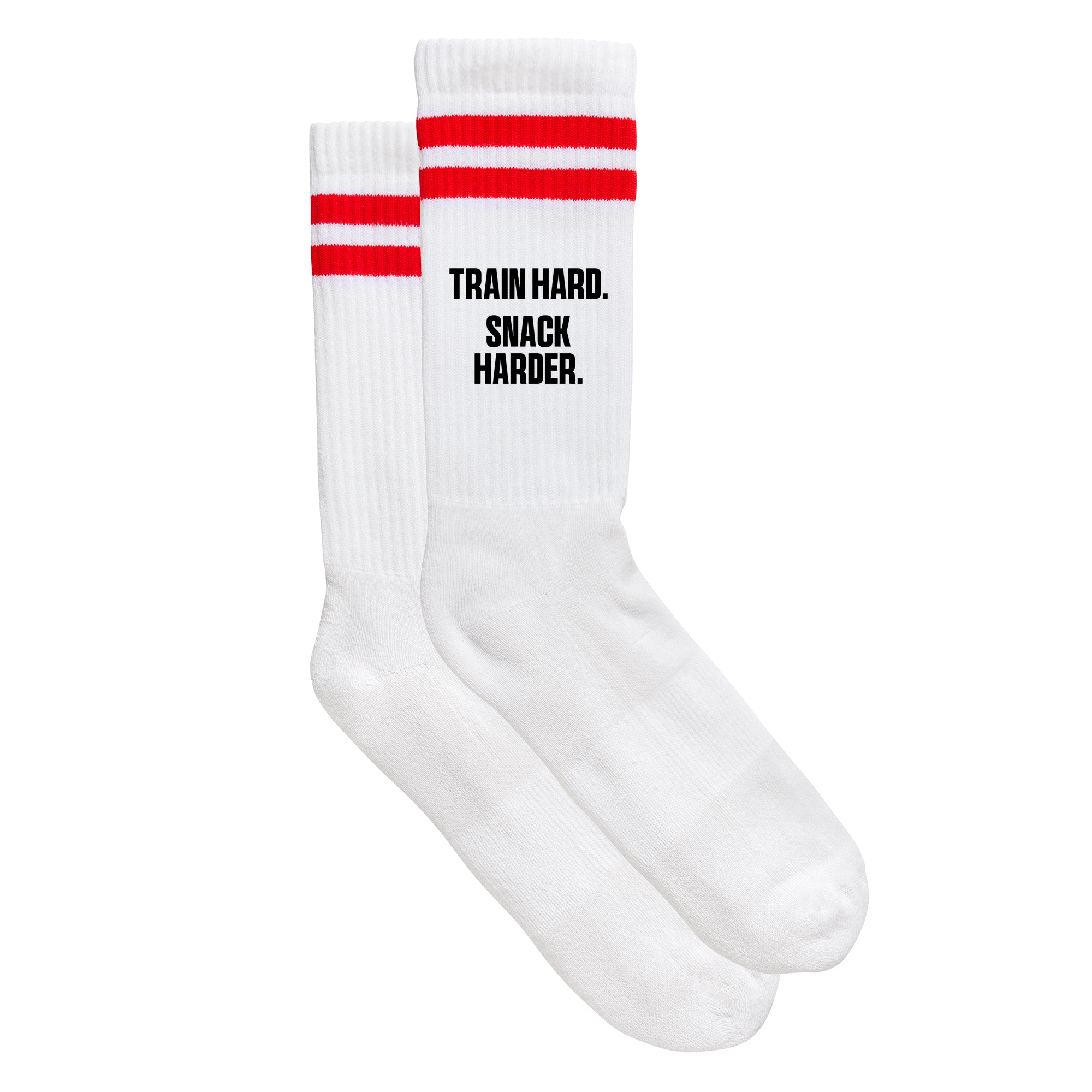 Sportsocken "Train hard. Snack harder."