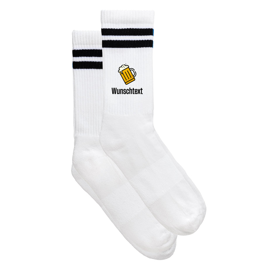 Sportsocken "Bier mit Wunschname" von meinherzschlag – Produktbild 2 von 6.