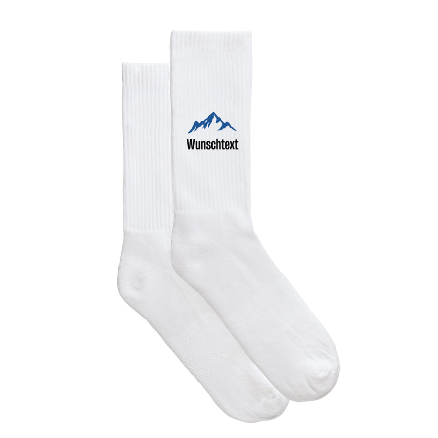 Sportsocken "Berge mit Wunschname" von meinherzschlag – Produktbild 4 von 6.