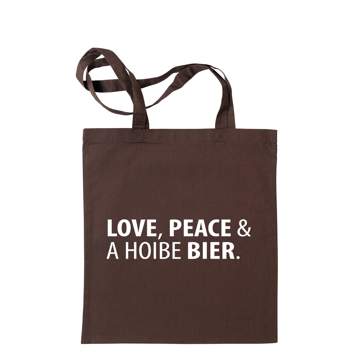Tasche "Love, Peace & A Hoibe Bier"