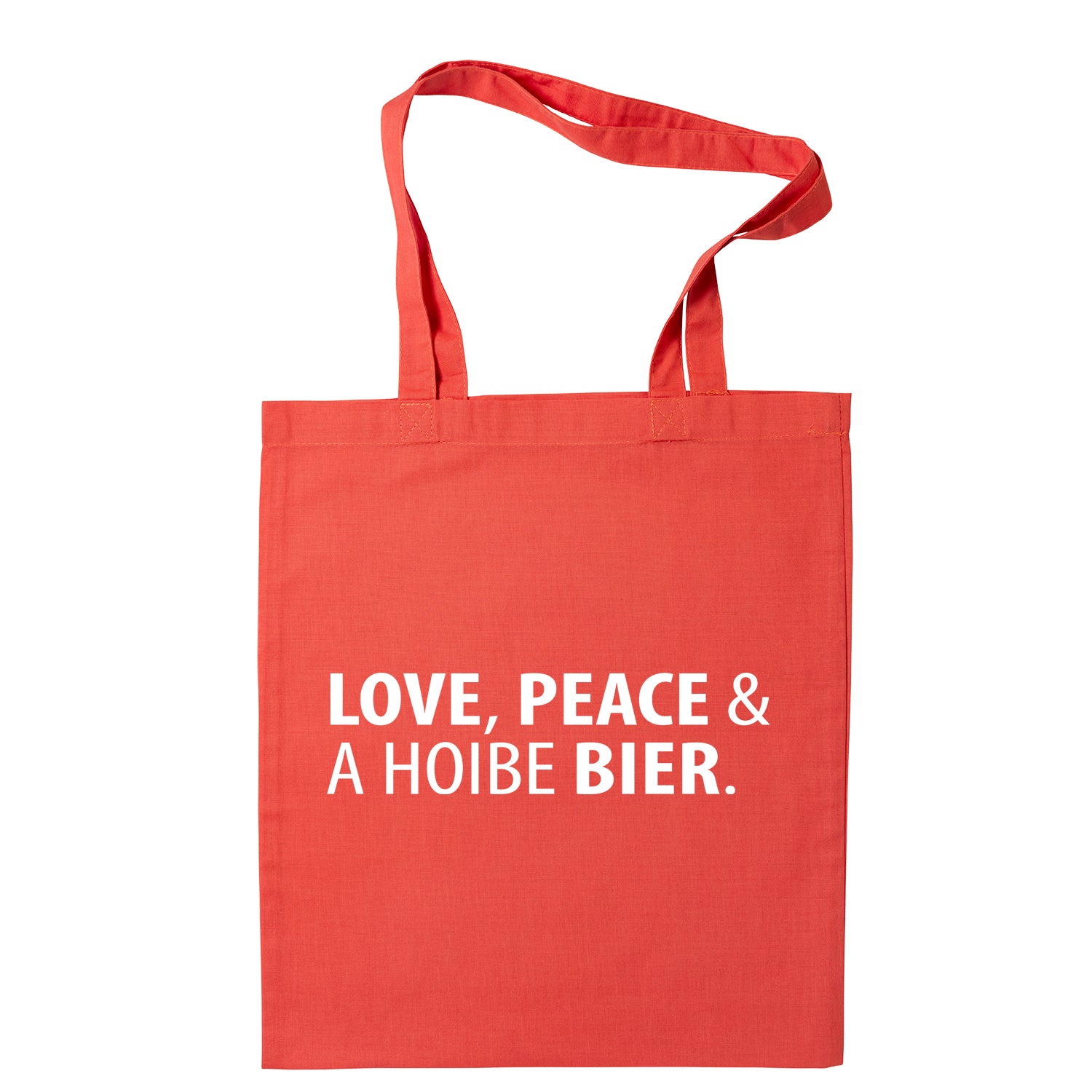 Tasche "Love, Peace & A Hoibe Bier"