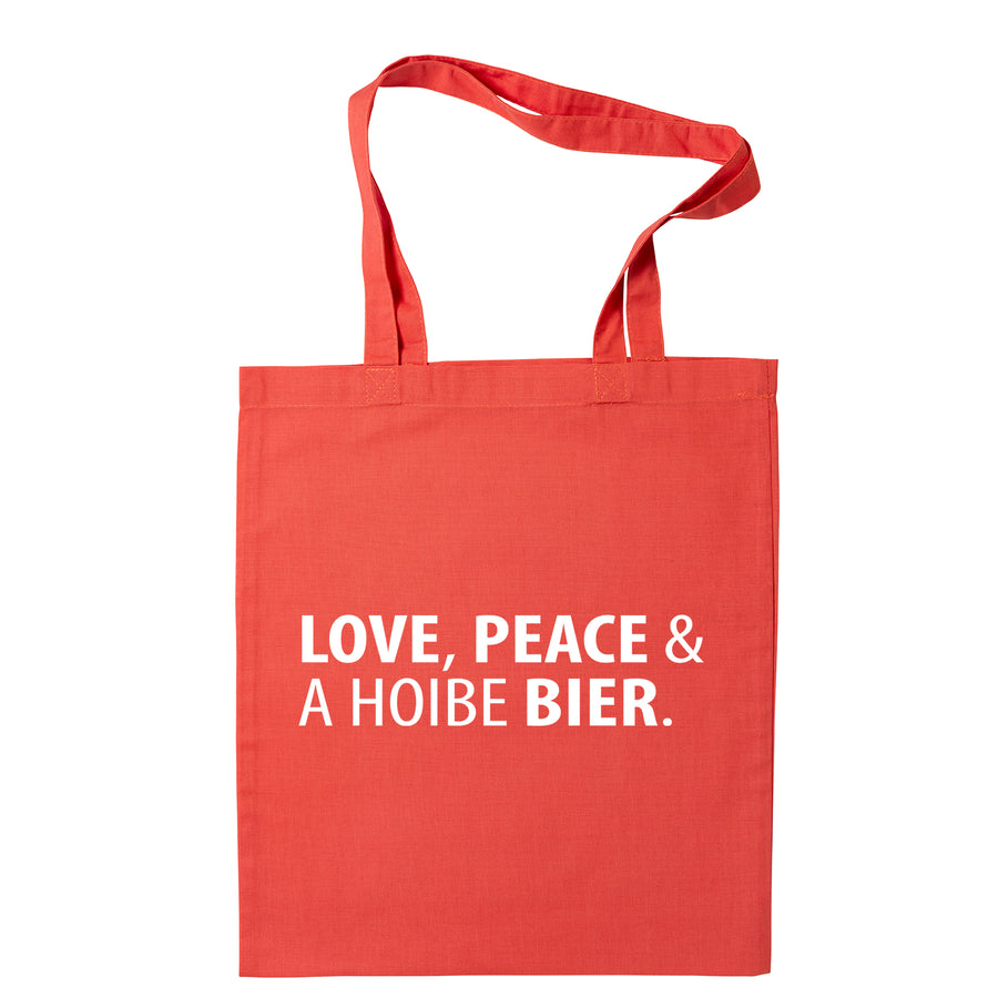 Tasche "Love, Peace & A Hoibe Bier" - meinherzschlag.de