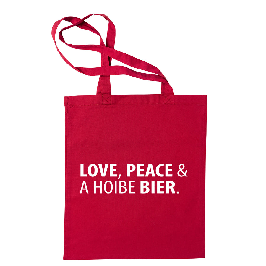 Tasche "Love, Peace & A Hoibe Bier" - meinherzschlag.de