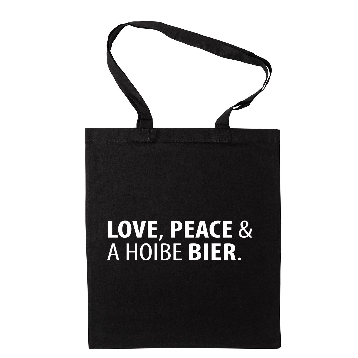 Tasche "Love, Peace & A Hoibe Bier"