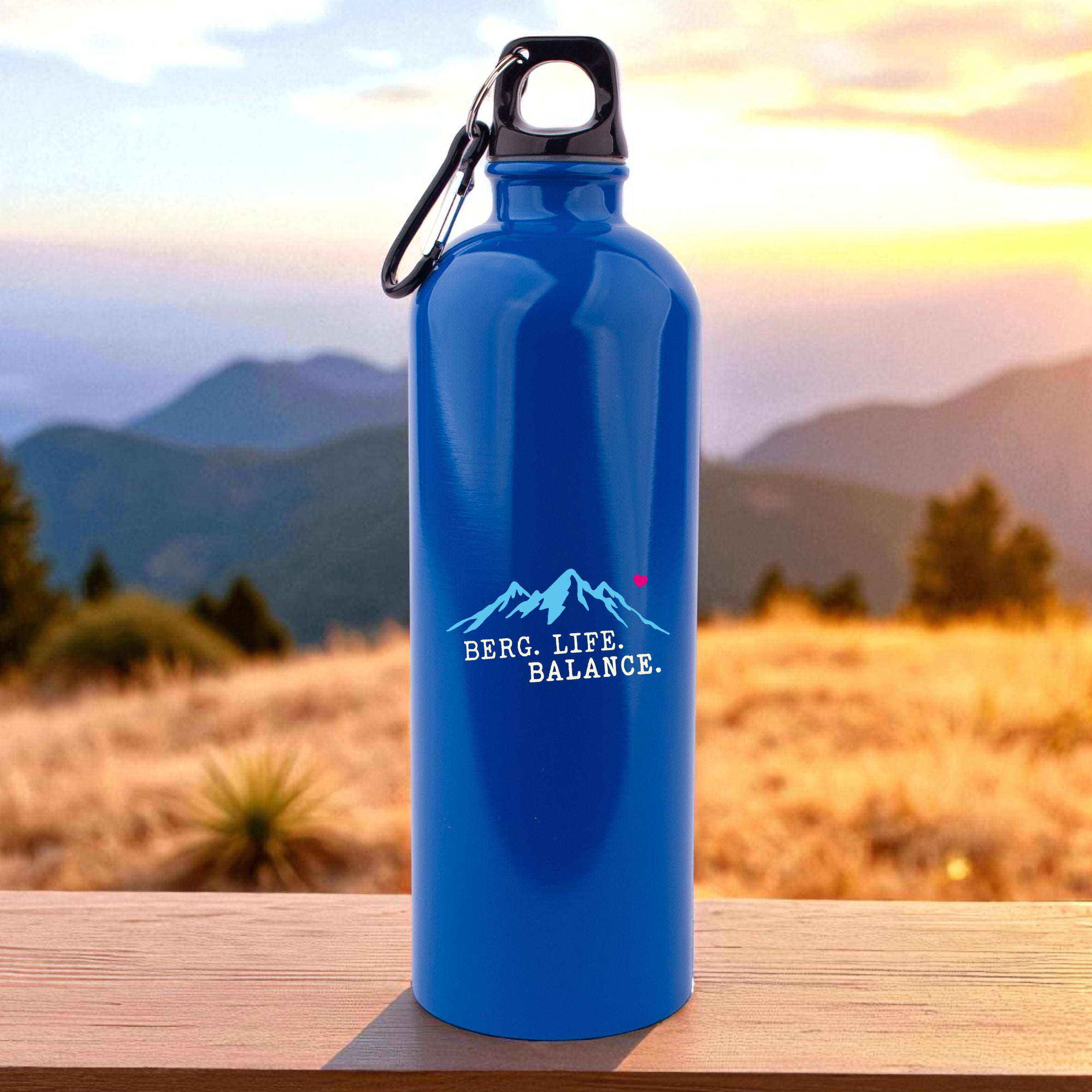 Edelstahl-Trinkflasche "Berg. Life. Balance."