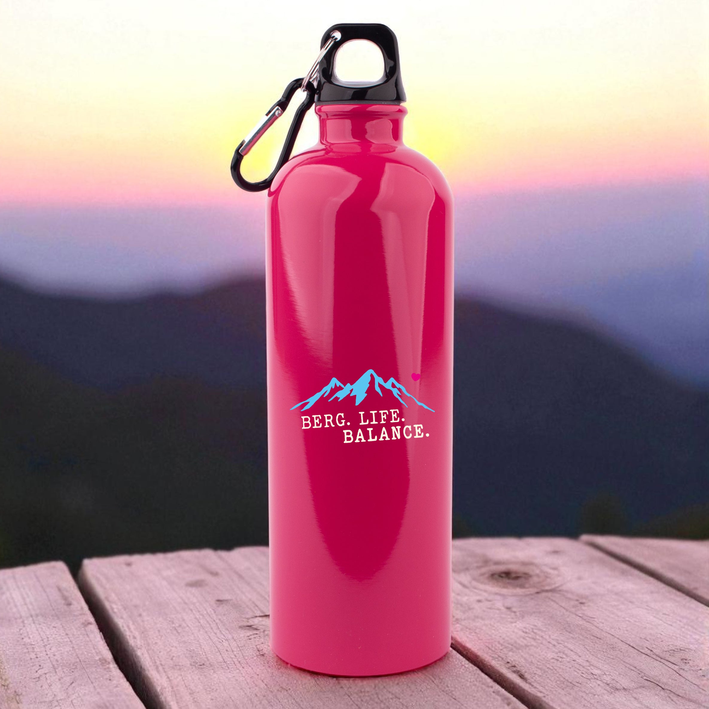 Edelstahl-Trinkflasche "Berg. Life. Balance."