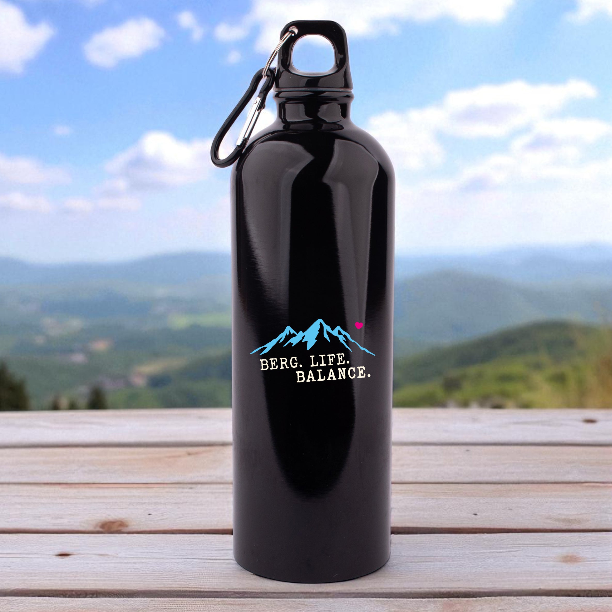 Edelstahl-Trinkflasche "Berg. Life. Balance."