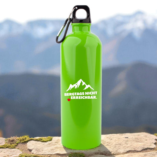 Edelstahl - Trinkflasche "Bergtags nicht erreichbar" - meinherzschlag.de