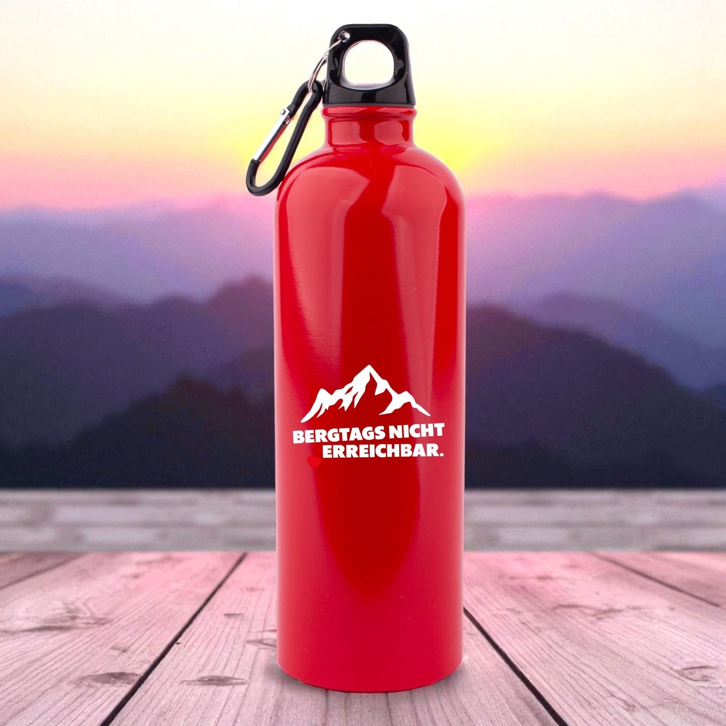 Edelstahl - Trinkflasche "Bergtags nicht erreichbar" - meinherzschlag.de