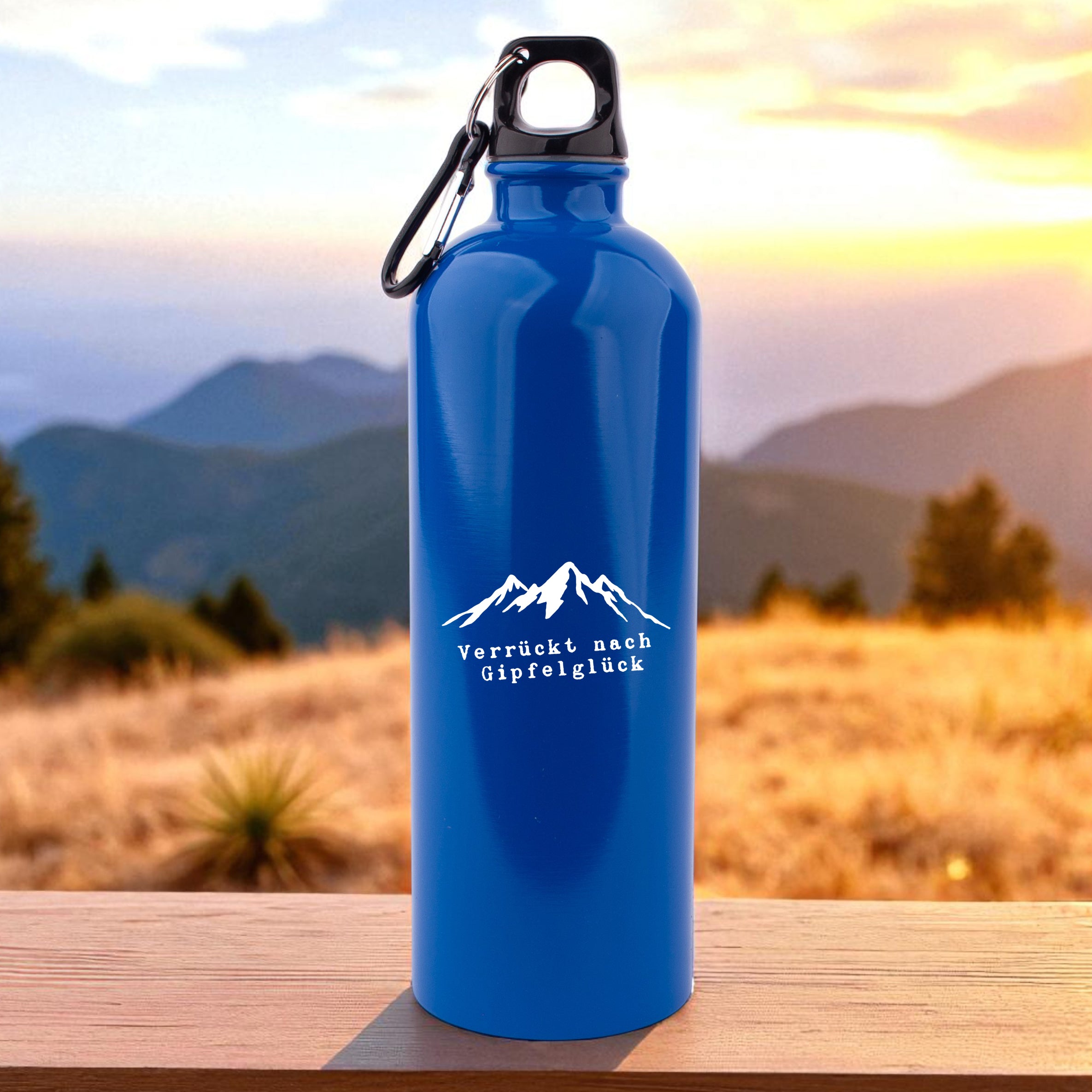 Edelstahl-Trinkflasche "Verrückt nach Gipfelglück"