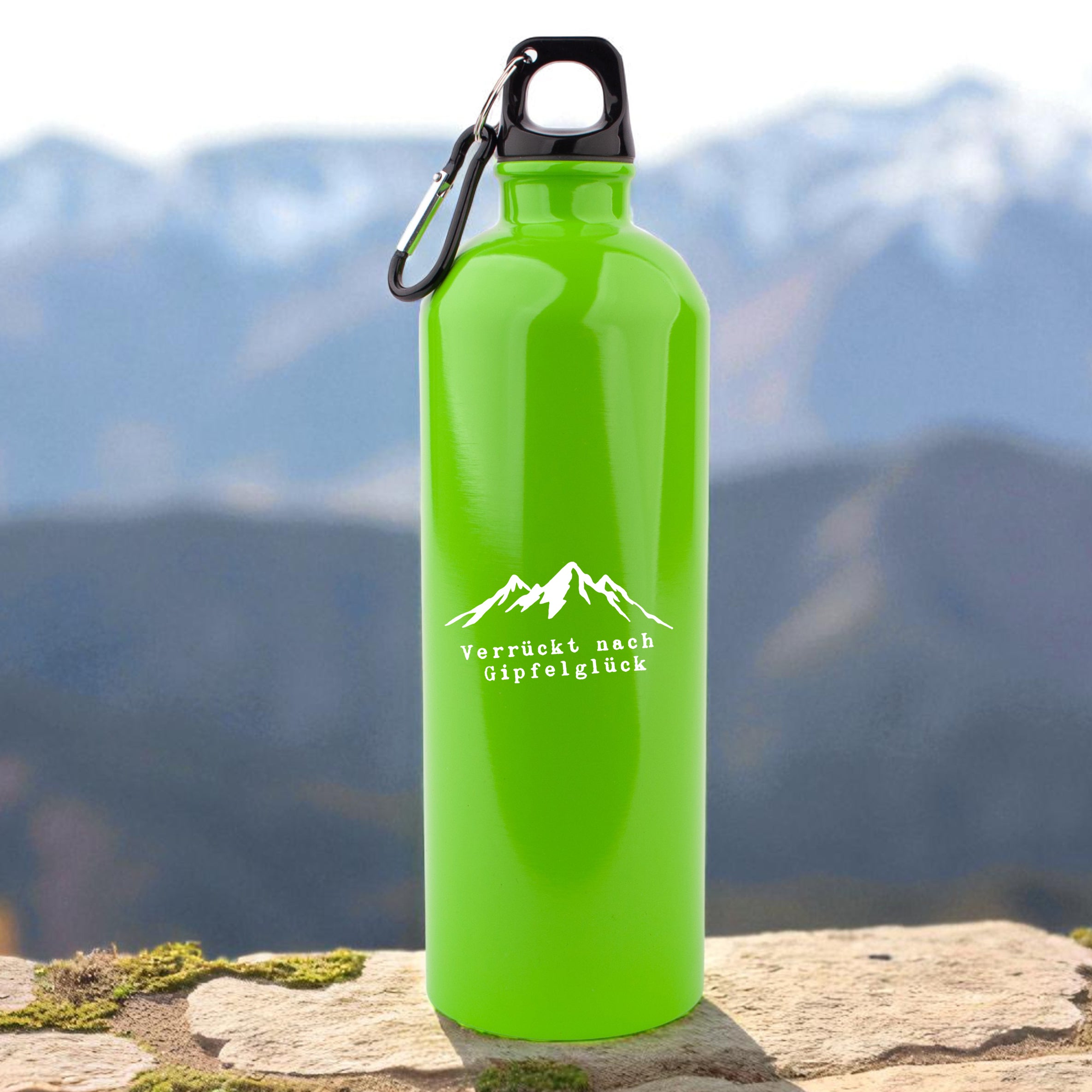 Edelstahl-Trinkflasche "Verrückt nach Gipfelglück"
