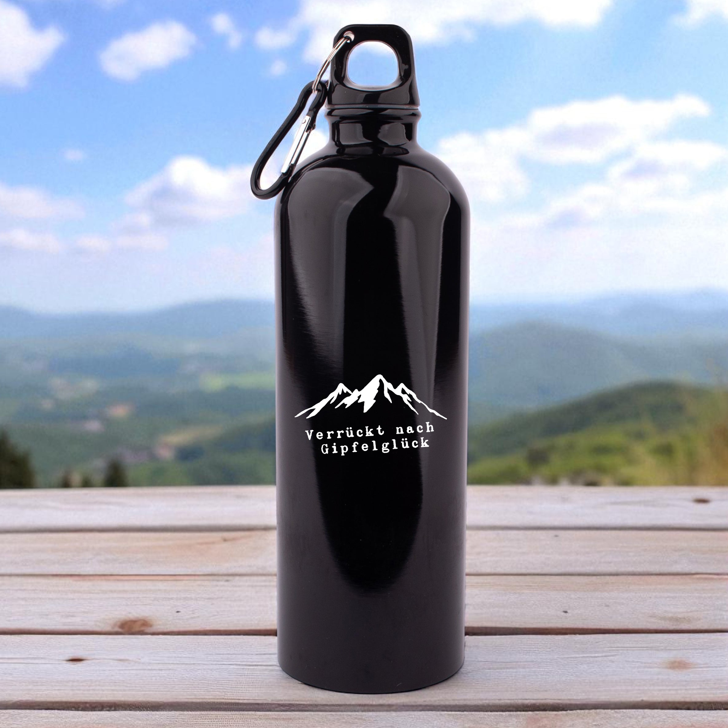Edelstahl-Trinkflasche "Verrückt nach Gipfelglück"