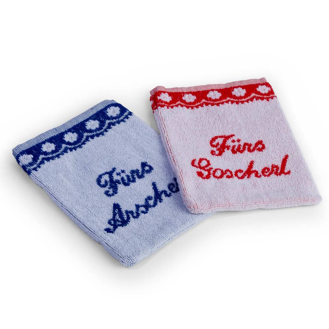Waschlappen-Set "Arscherl & Goscherl"