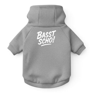 Hunde-Hoodie "Basst scho!" grau-meliert