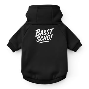 Hunde-Hoodie "Basst scho!" schwarz