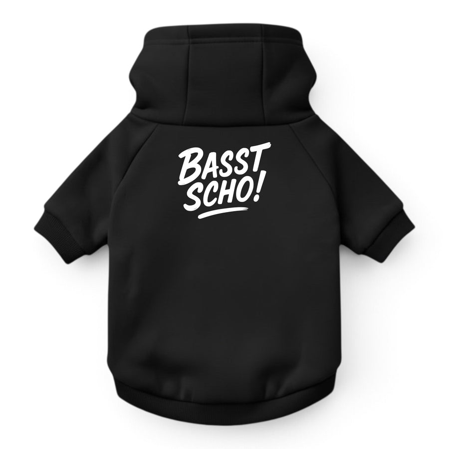 Hunde-Hoodie "Basst scho!" schwarz