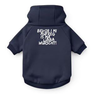 Hunde-Hoodie "Bevor i mi aufreg" navy