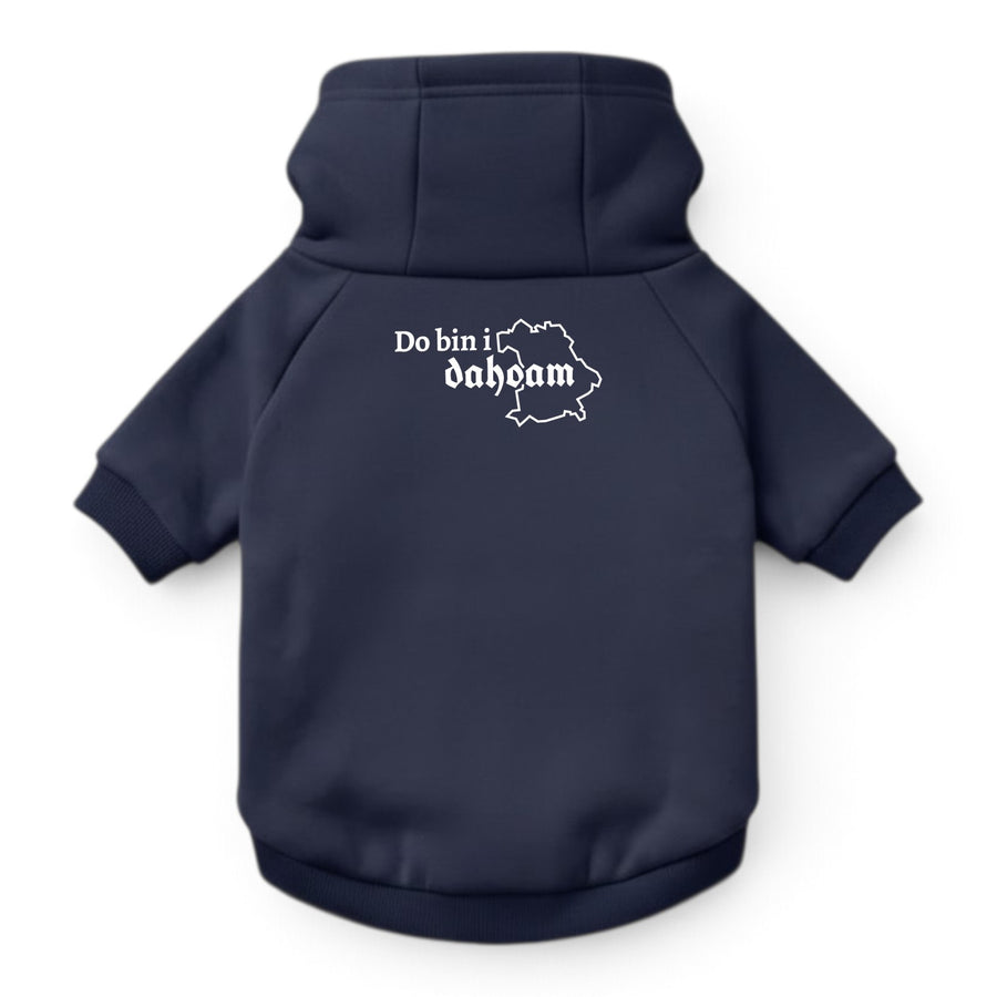 Hunde-Hoodie "Do bin i dahoam" navy