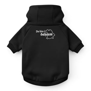 Hunde-Hoodie "Do bin i dahoam" schwarz