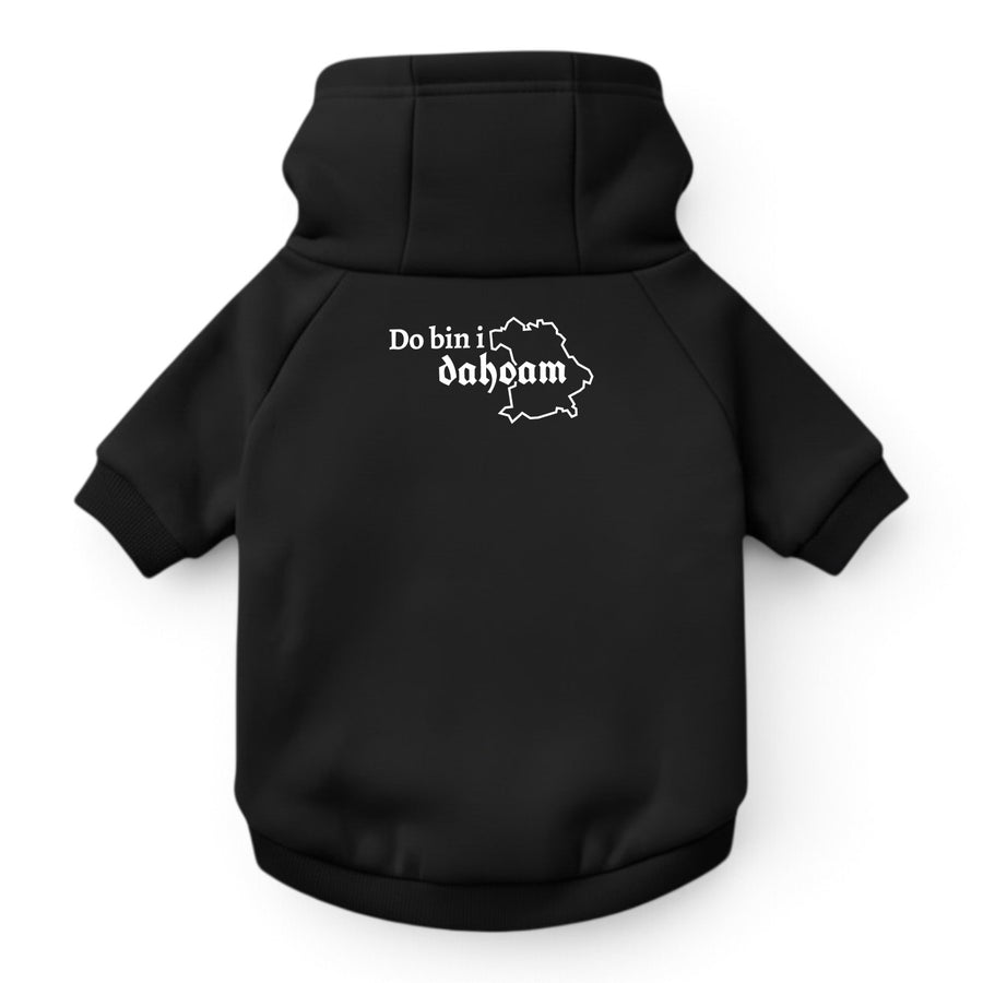 Hunde-Hoodie "Do bin i dahoam" schwarz