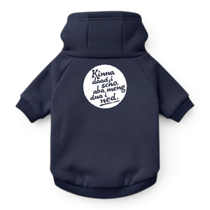 Hunde-Hoodie "Kinna dad i scho" navy